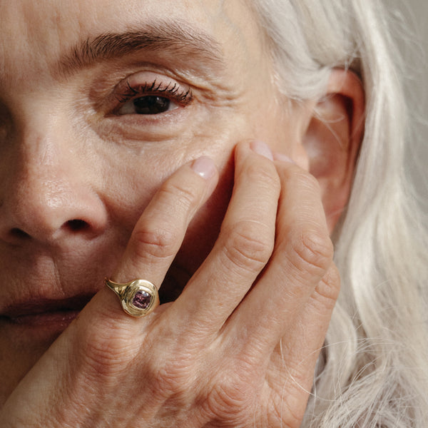 Starling 1.06CT CLAY PINK SAPPHIRE RIPPLE RING