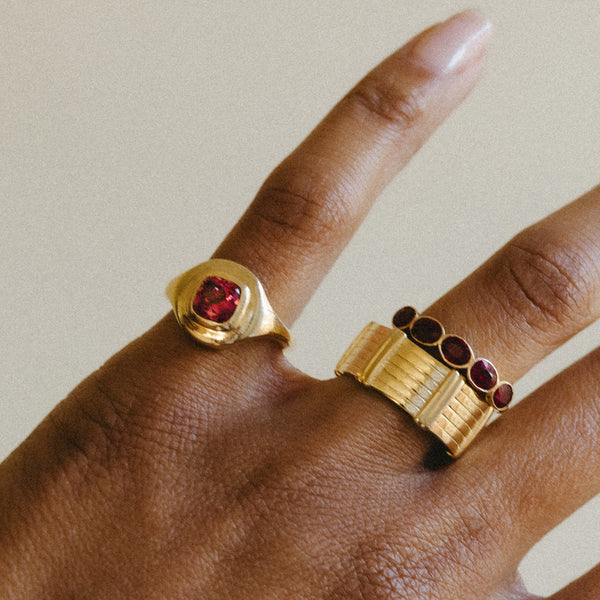 Starling 1.10CT PINK SPINEL RIPPLE RING