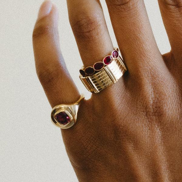 Starling 1.10CT PINK SPINEL RIPPLE RING