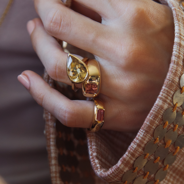 Starling 1.35ct Imperial Topaz Step Cut Cloud Ring