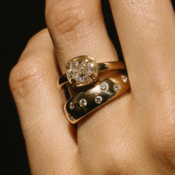 Starling 1.51ct Cushion Diamond Basket Ring