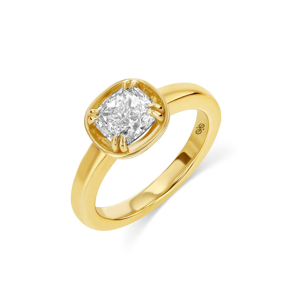 starling 1.51ct Cushion Diamond Basket Ring