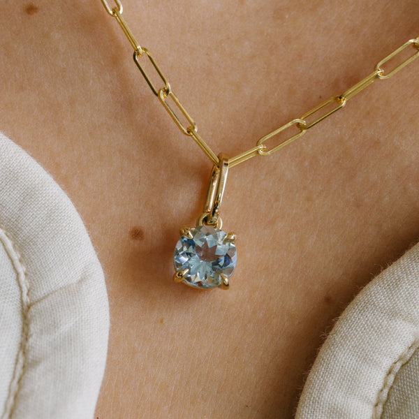 Starling 1.65 Aquamarine Round Prong Set Charm