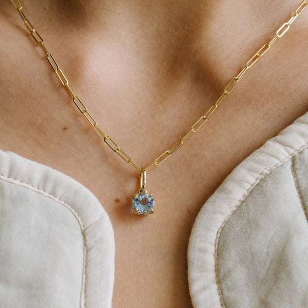 Starling 1.65 Aquamarine Round Prong Set Charm