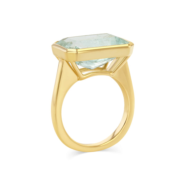 Starling 10.29CT RADIANT AQUAMARINE BEZEL RING