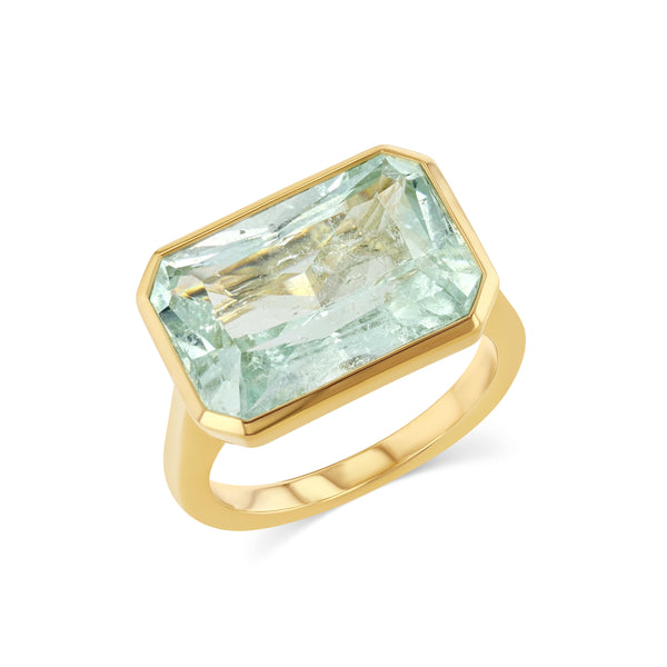 starling 10.29CT RADIANT AQUAMARINE BEZEL RING