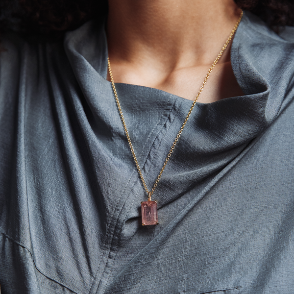 Starling 12.42ct Pink Tourmaline Emerald Cut Charm