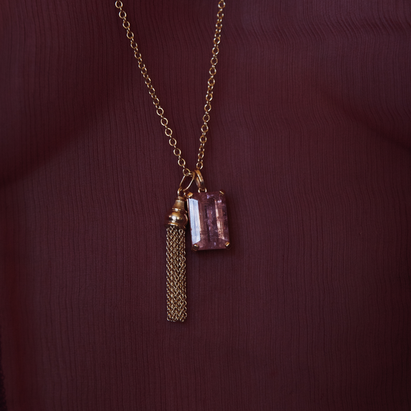 Starling 12.42ct Pink Tourmaline Emerald Cut Charm