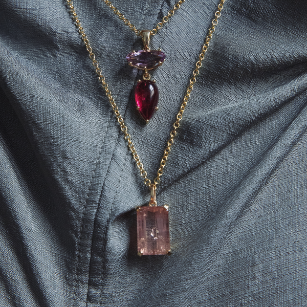 Starling 12.42ct Pink Tourmaline Emerald Cut Charm