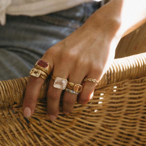 Starling 12.99CT PINK BERYL BEZEL RING