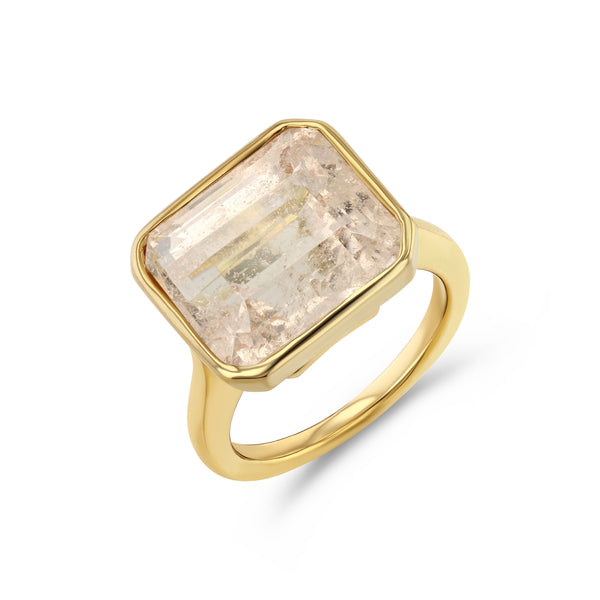 starling 12.99CT PINK BERYL BEZEL RING