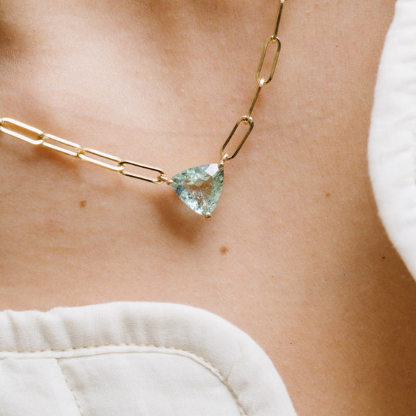 Starling 2.70ct Aquamarine Trilliant Necklace