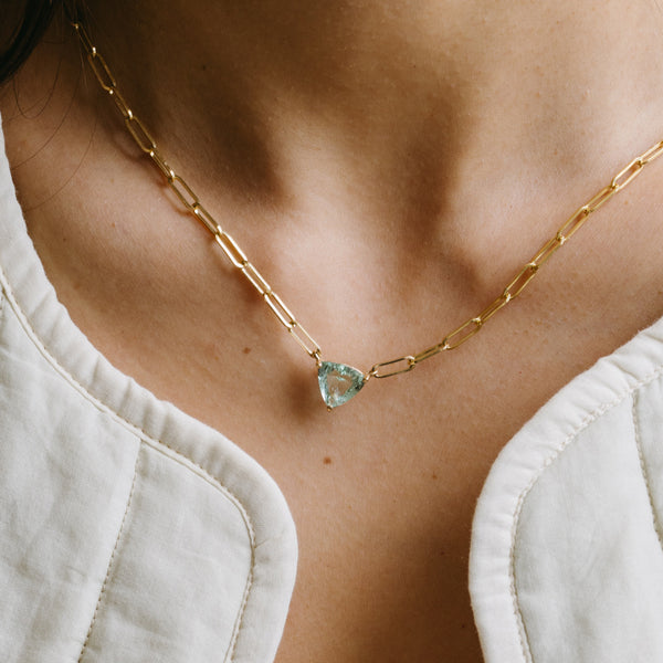 Starling 2.70ct Aquamarine Trilliant Necklace