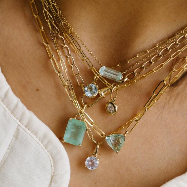 Starling 2.70ct Aquamarine Trilliant Necklace