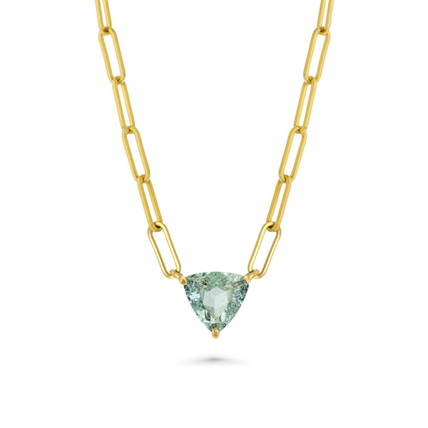 starling 2.70ct Aquamarine Trilliant Necklace