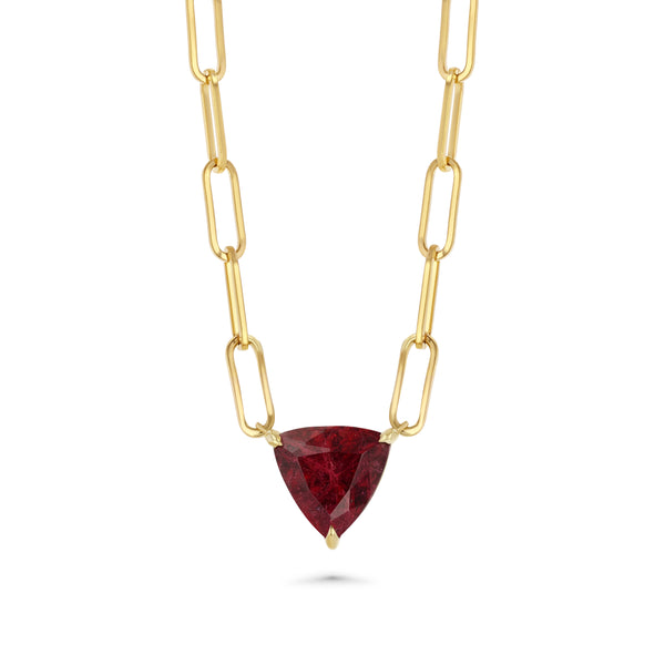 starling 2.70CT PINK TOURMALINE TRILLION NECKLACE