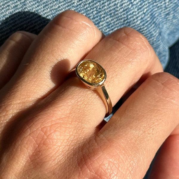 Starling 2.90CT IMPERIAL TOPAZ BEZEL RING