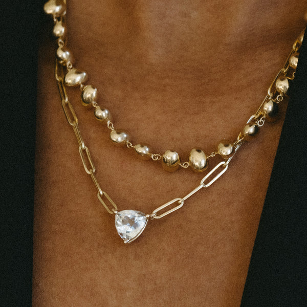 Starling 2.90CT WHITE BERYL TRILLION NECKLACE