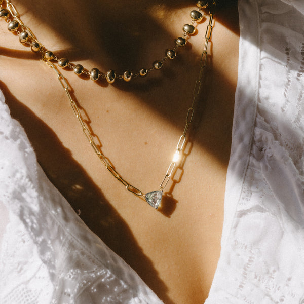 Starling 2.90CT WHITE BERYL TRILLION NECKLACE