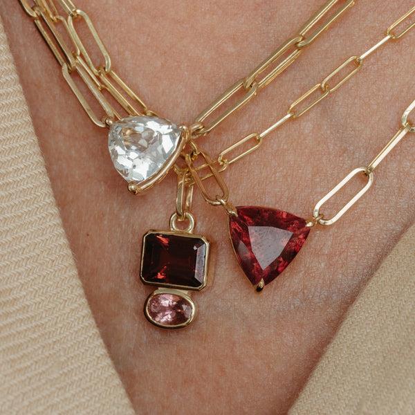 Starling 2.90CT WHITE BERYL TRILLION NECKLACE