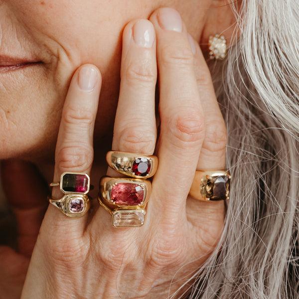 Starling 2CT GARNET CUSHION CLOUD RING