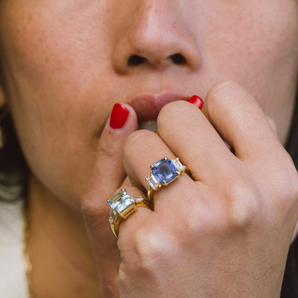 Starling 3.62ct Sapphire & Diamond Three Stone Ring