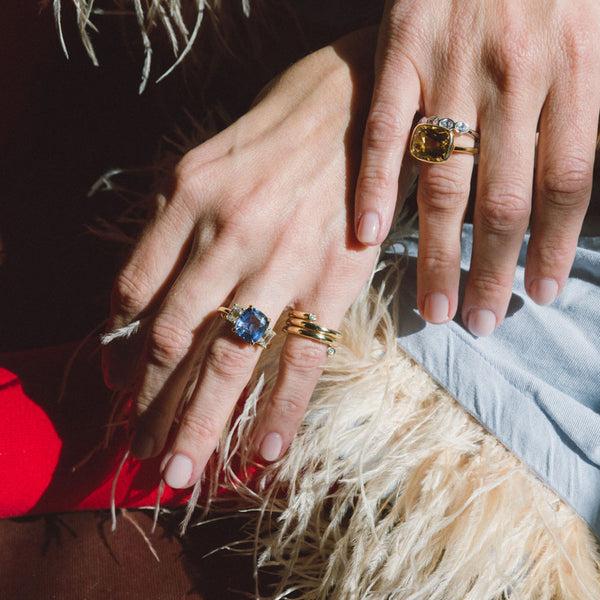 Starling 3.62ct Sapphire & Diamond Three Stone Ring