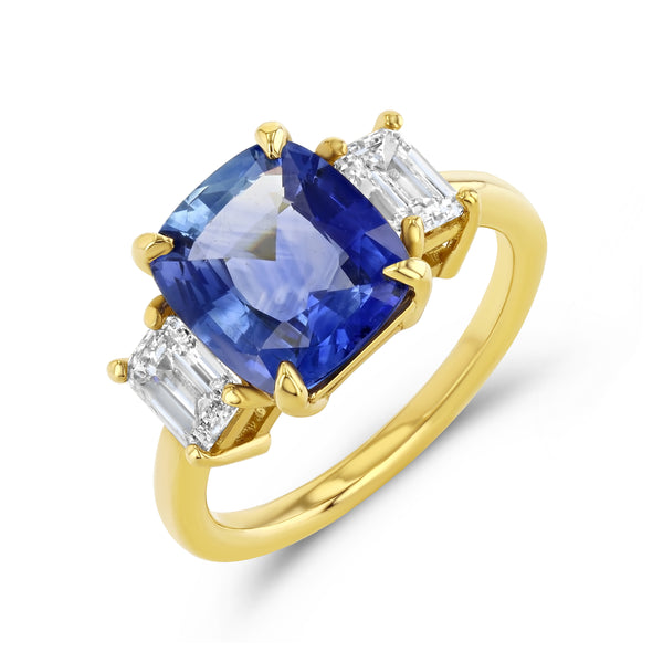 starling 3.62ct Sapphire & Diamond Three Stone Ring