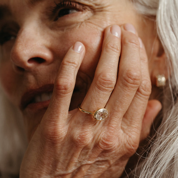 Starling 3.77CT PINK BERYL BEZEL RING