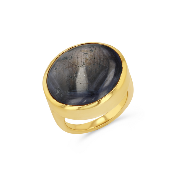 starling 33.52ct Star Sapphire Cabochon Bezel Ring