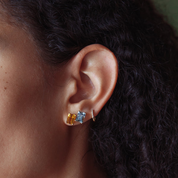 Starling 3ct Aquamarine Emerald Cut Earrings