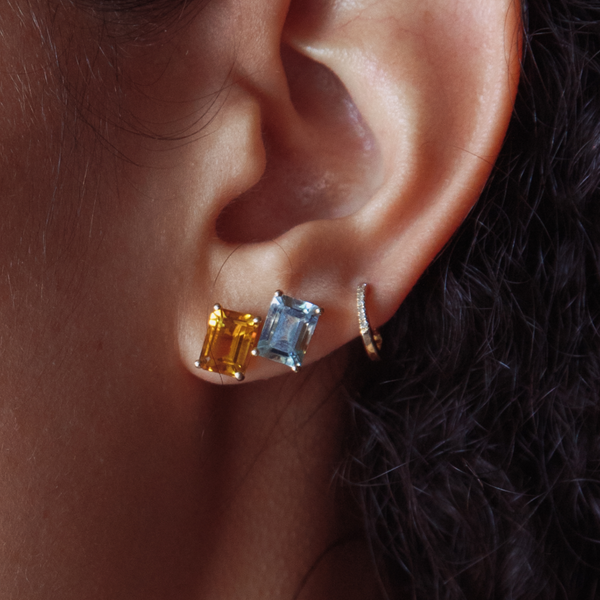 Starling 3tcw Citrine Prong Set Stud Earrings