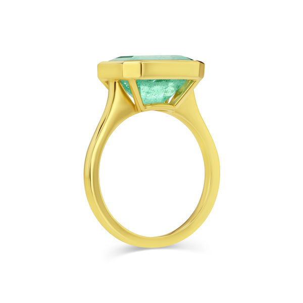 Starling 5.36ct Colombian Emerald Bezel Ring