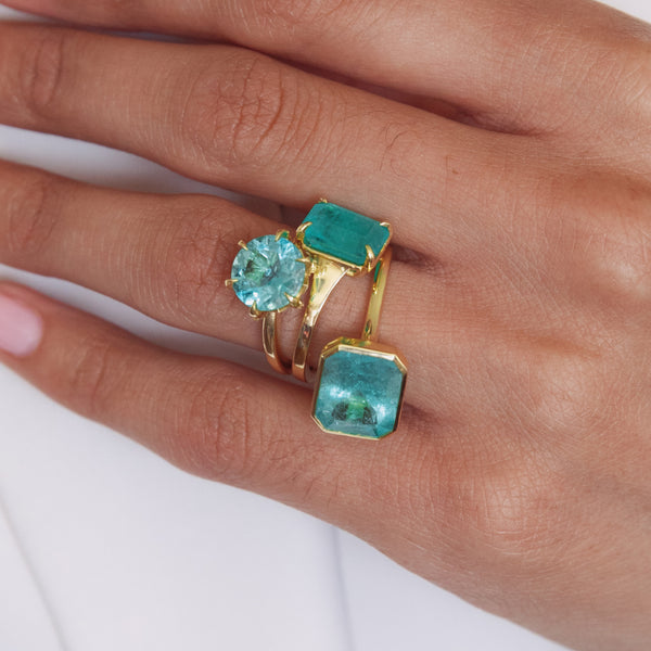 Starling 5.36ct Colombian Emerald Bezel Ring