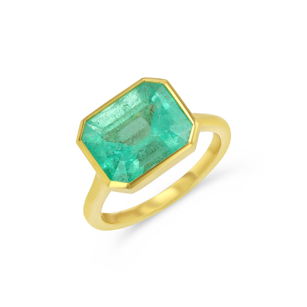 starling 5.36ct Colombian Emerald Bezel Ring