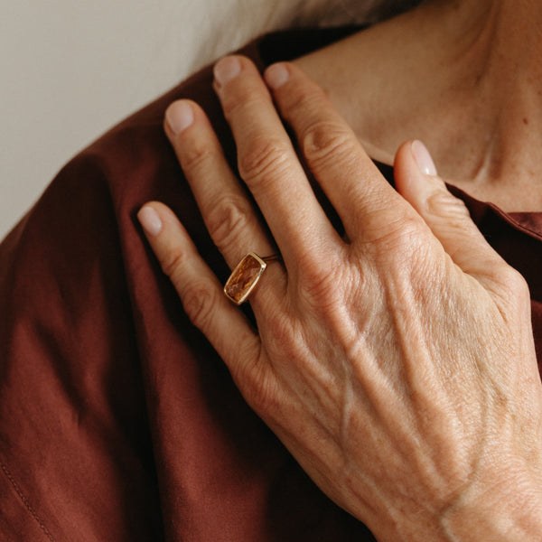 Starling 5.79CT TOPAZ BEZEL RING