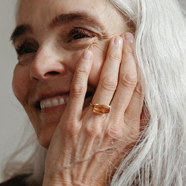 Starling 5.79CT TOPAZ BEZEL RING