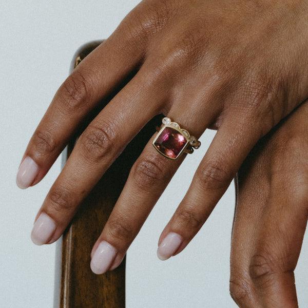 Starling 6.22CT BRAZILIAN PINK TOURMALINE RING