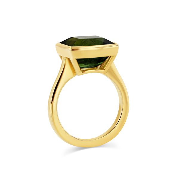 Starling 6.58ct Green Tourmaline Bezel Ring