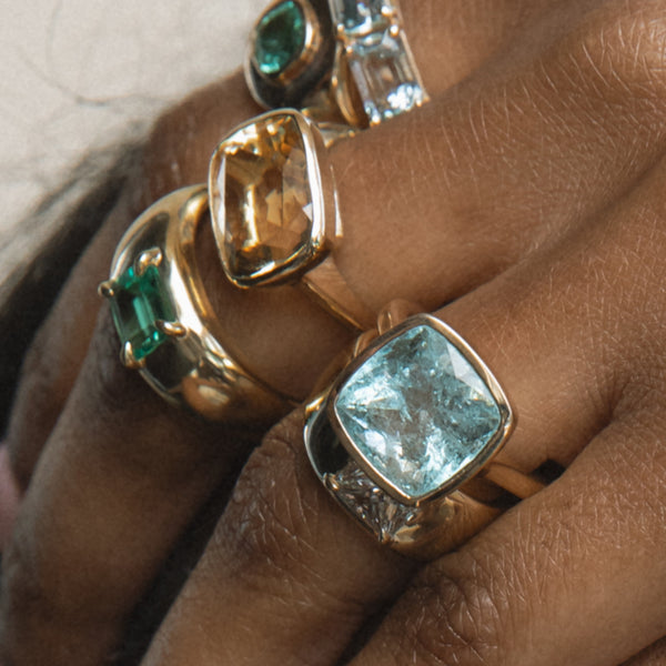 Starling 6.98ct Aquamarine Bezel Set Ring