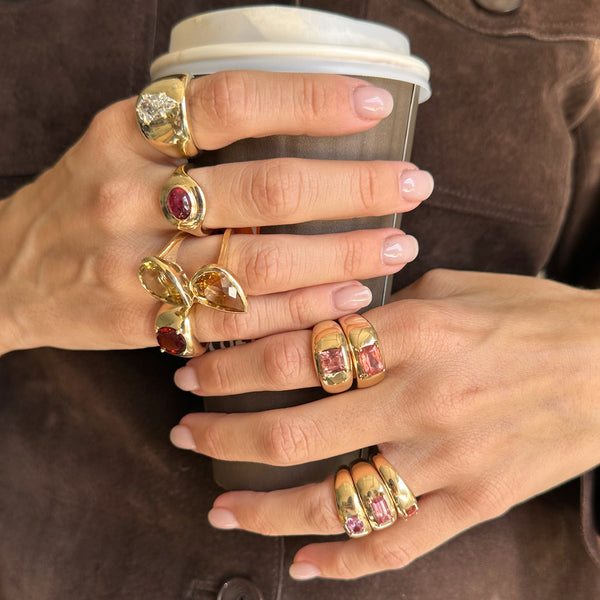 Starling 7.93ct Tilted Pear Citrine Bezel Ring