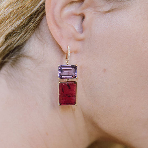 Starling AMETHYST & TOURMALINE EARRINGS