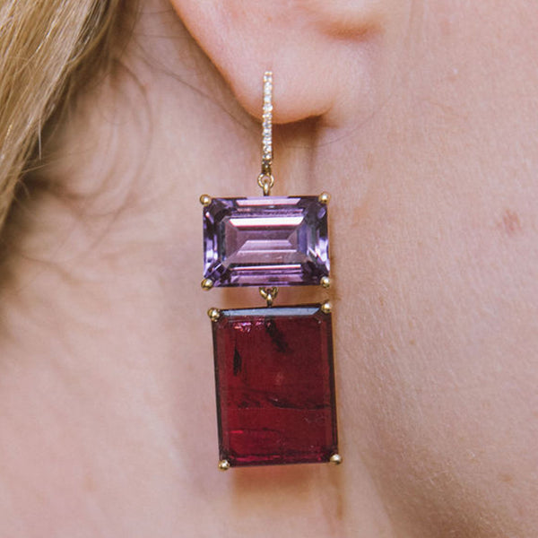 Starling AMETHYST & TOURMALINE EARRINGS