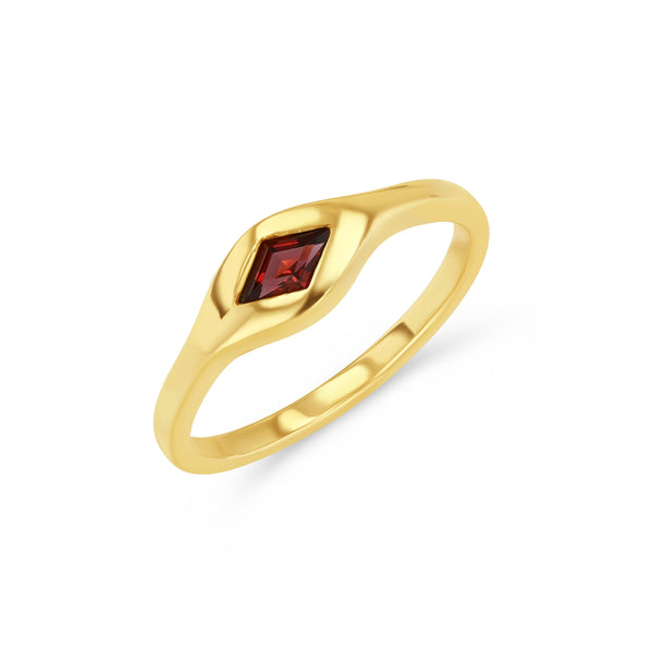 starling Anthill Garnet Signet Ring
