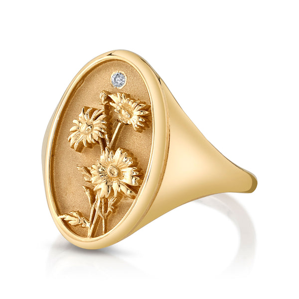 Starling APRIL BIRTH FLOWER SIGNET RING