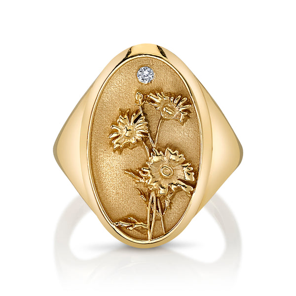 starling APRIL BIRTH FLOWER SIGNET RING