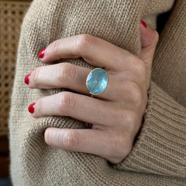 Starling AQUAMARINE BEZEL SET RING