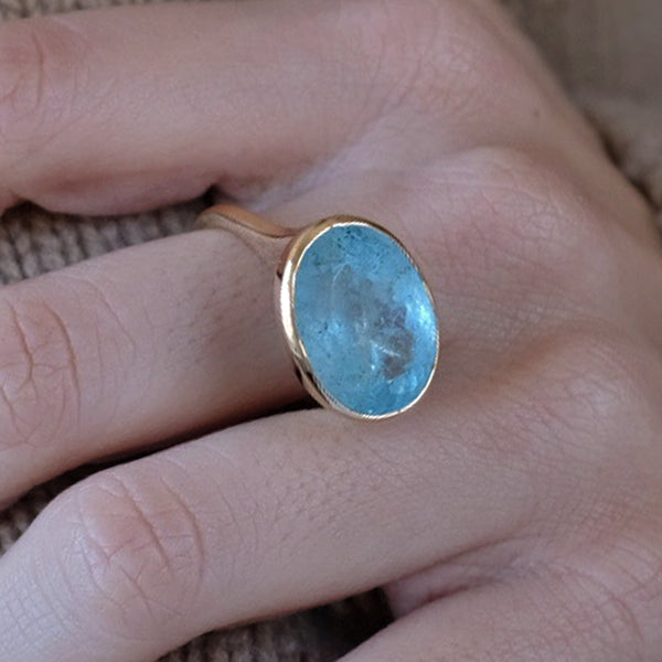 Starling AQUAMARINE BEZEL SET RING