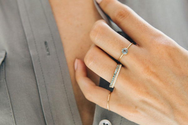 Starling AQUAMARINE PAVÉ RING