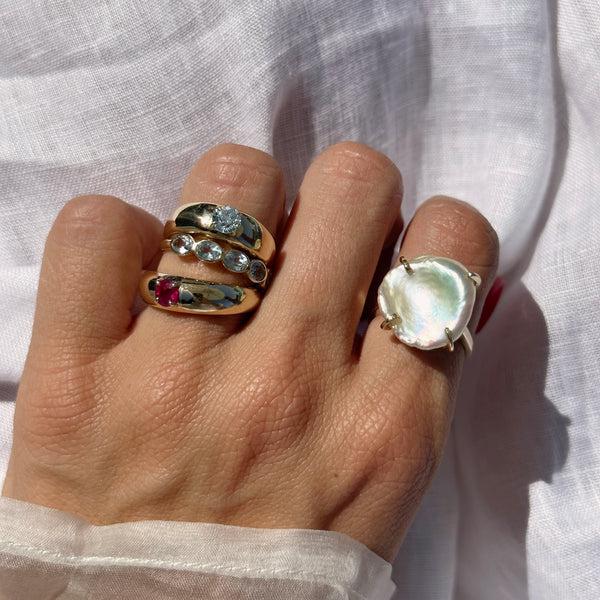 Starling Aquamarine Petite Cloud Ring